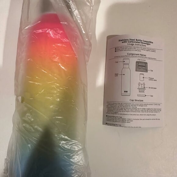 BRAND NEW UNIQLO 2024 STAINLESS STEEL WATER BOTTLE RARE RAINBOW 16 FL OZ (.48L) - Picture 4 of 4